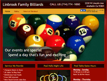 Tablet Screenshot of linbrookfamilybilliards.com